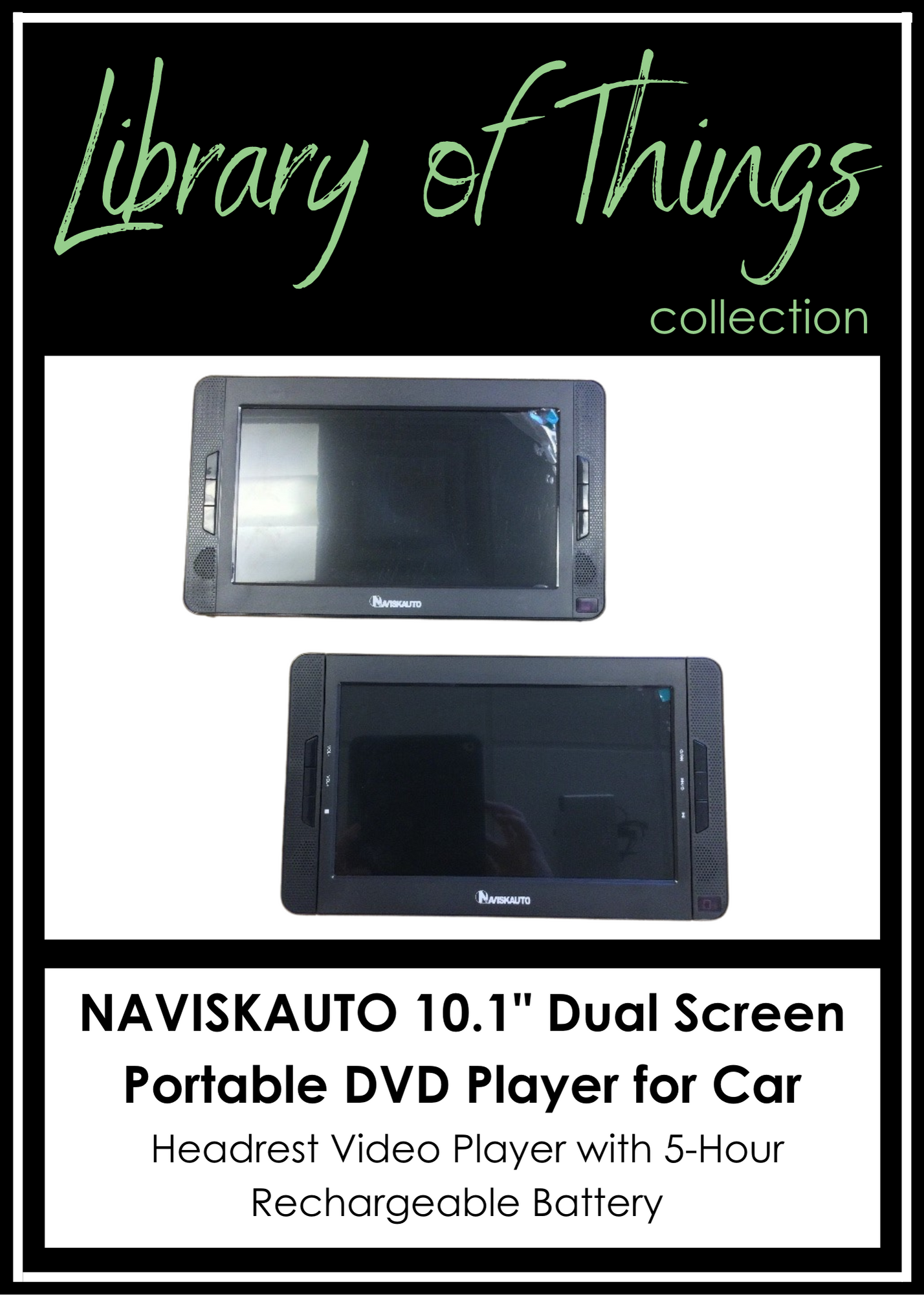 NAVISKAUTO 10.1" Dual Screen Portable DVD Player for Car