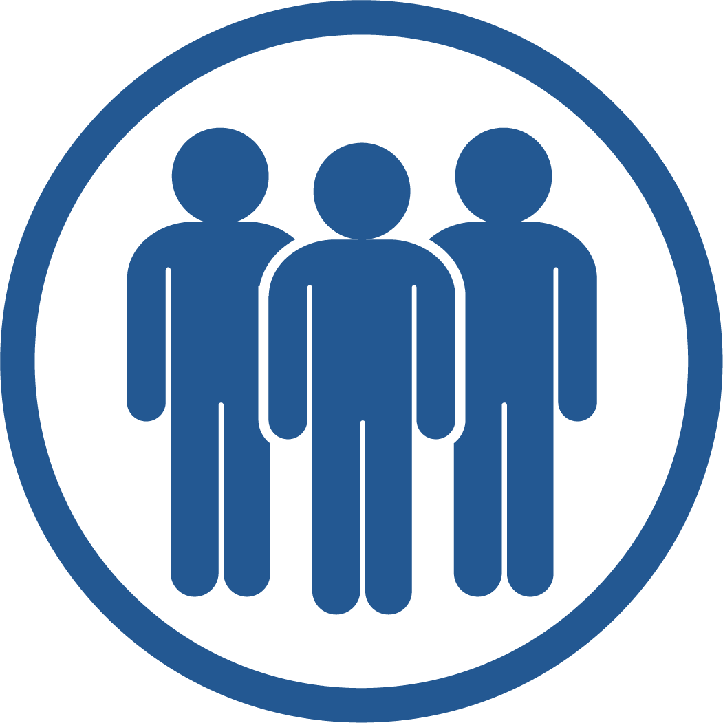 Friends of the library icon showing three figures