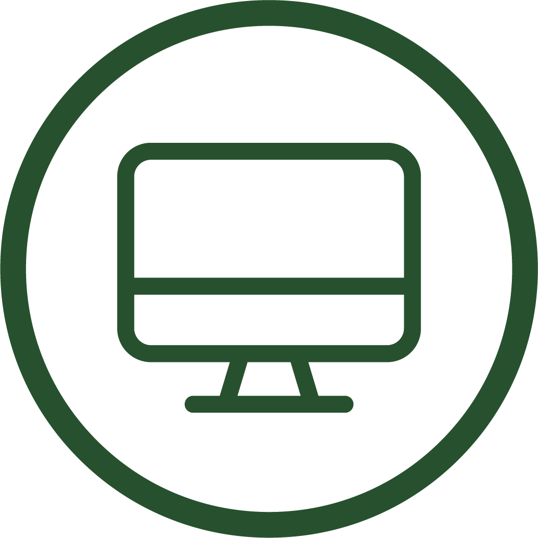 Technology icon showing desktop computer