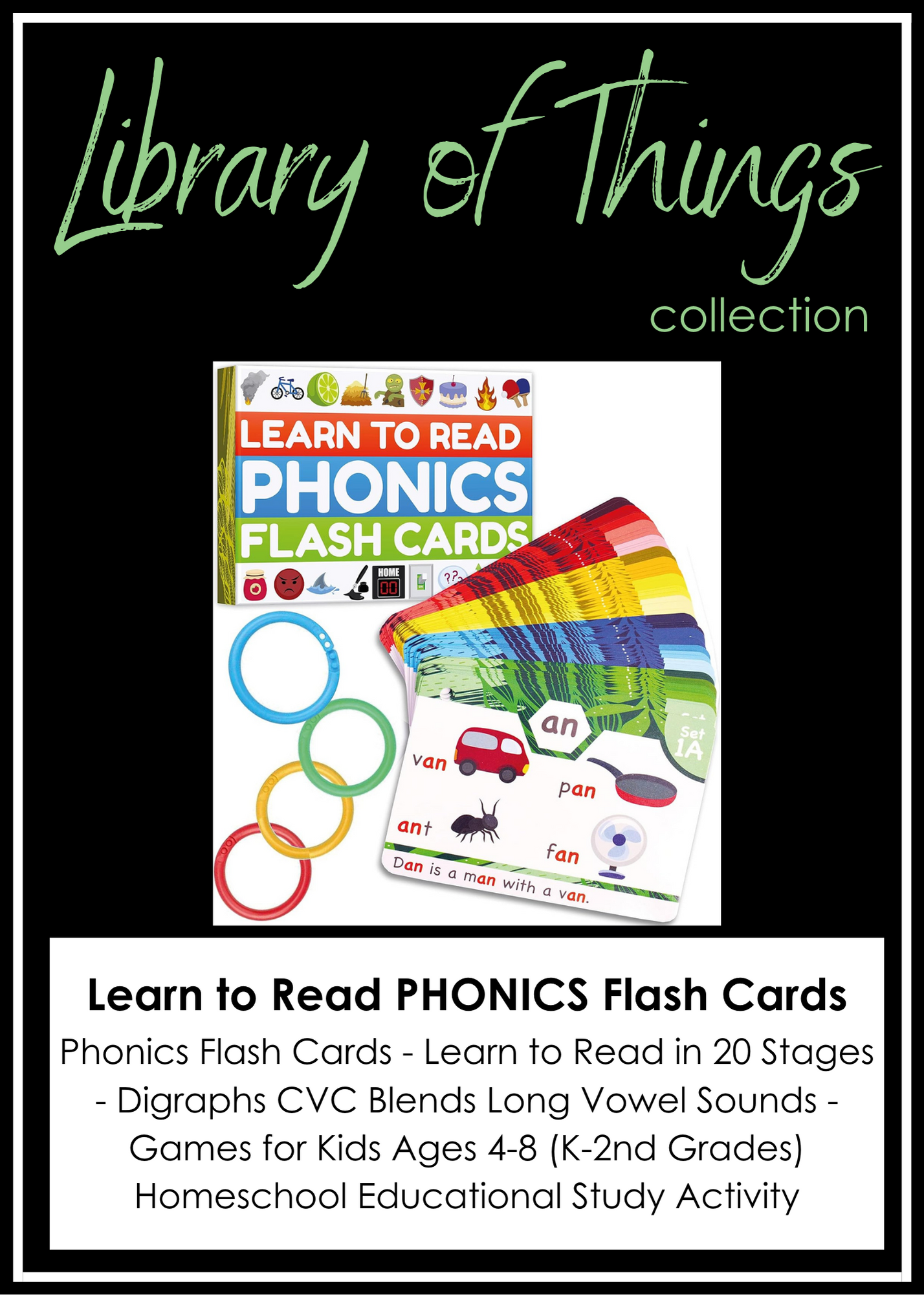 Library of Things: Learn to Read PHONICS Flash Cards