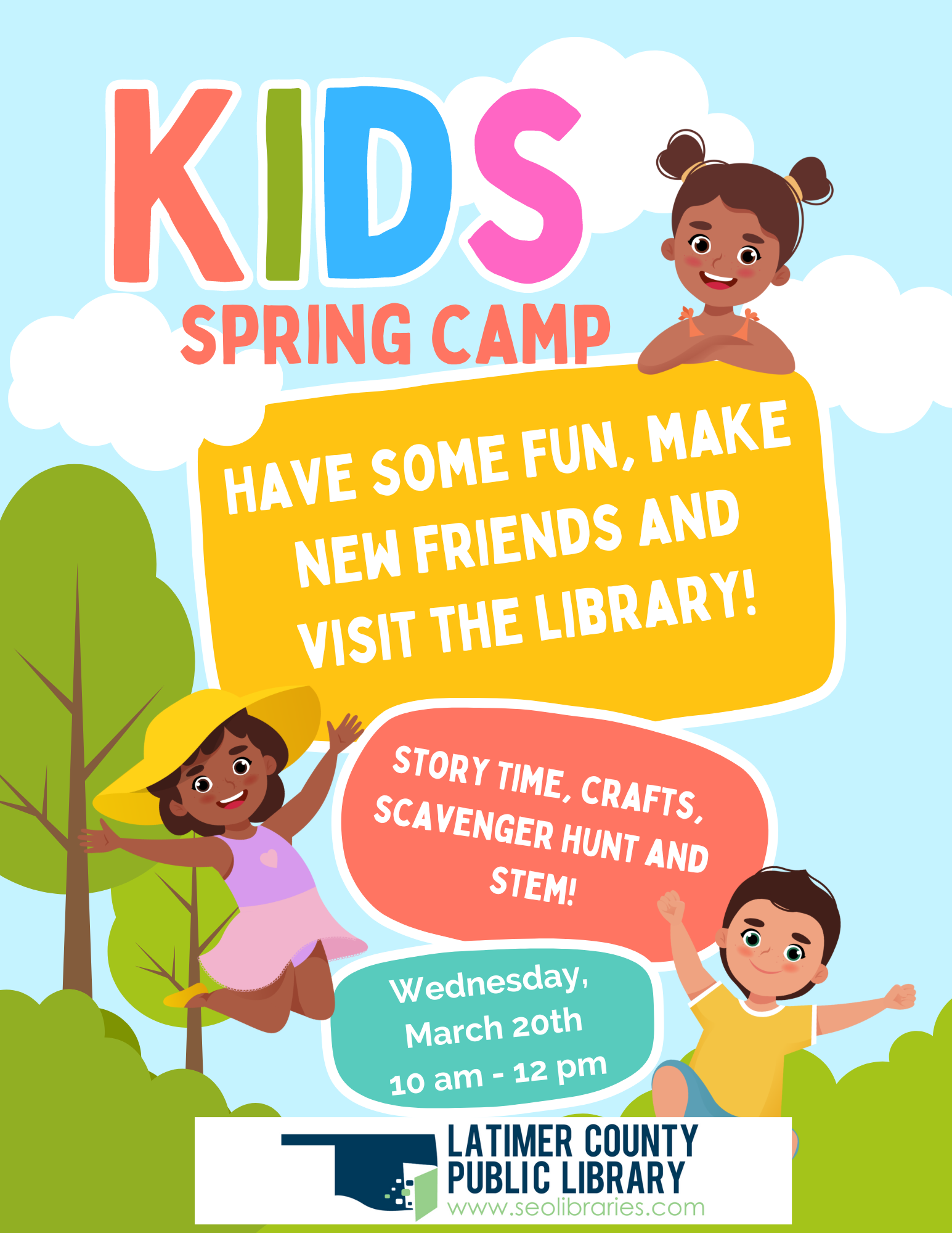 Spring Break Camp: Storytime, Crafts, Scavenger Hunt and STEM!