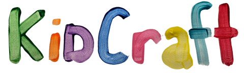 Colorful handpainted letters that spell out, "Kid Craft".