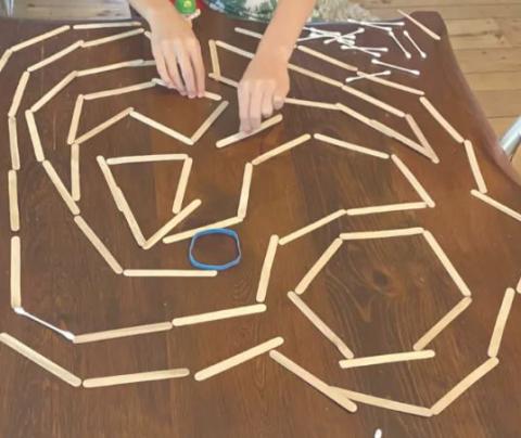 Popsiscle sticks used to make a maze