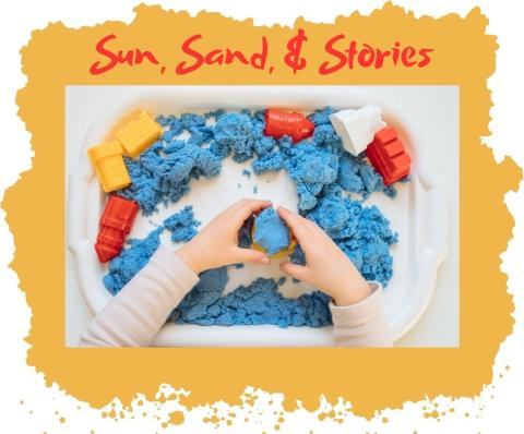 Sensory sandcastle being made.